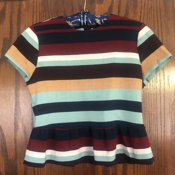 Striped Zara Peplum Blouse - Picture 1 of 2
